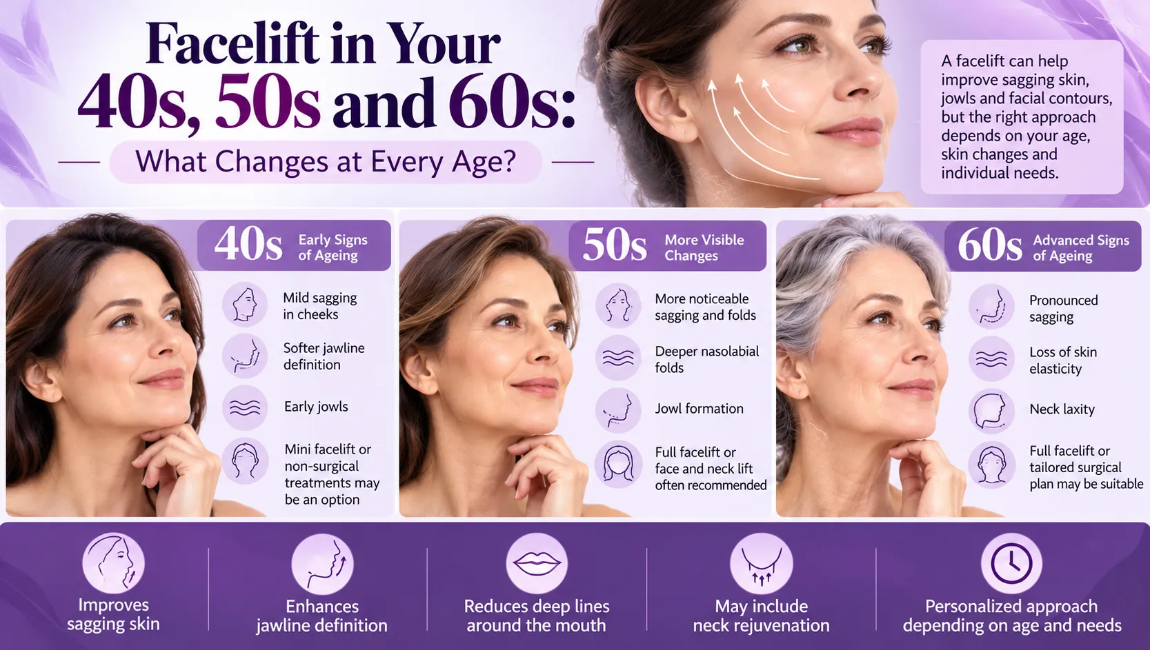 Facelift in Your 40s, 50s and 60s: What Changes at Every Age?